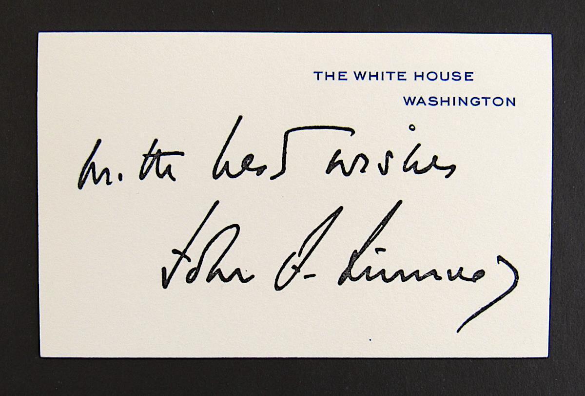 JOHN F. KENNEDY — Official White House Signature Card — ORIGINAL VINTAGE