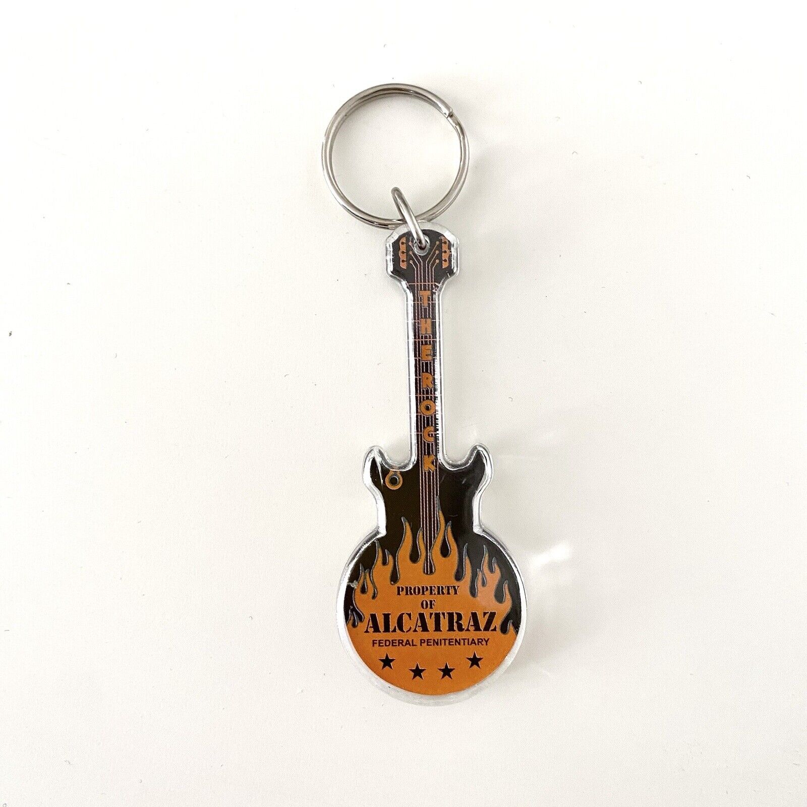 The Rock Alcatraz Guitar Keyring Keychain