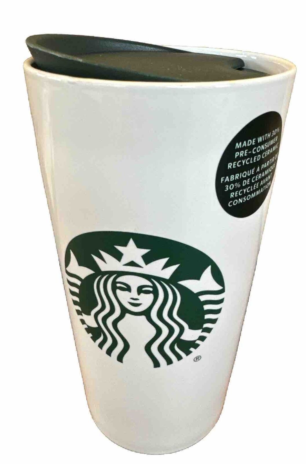 Starbucks 2023 Recycled Ceramic Coffee Mug Tumbler White Mermaid Siren 12 Oz