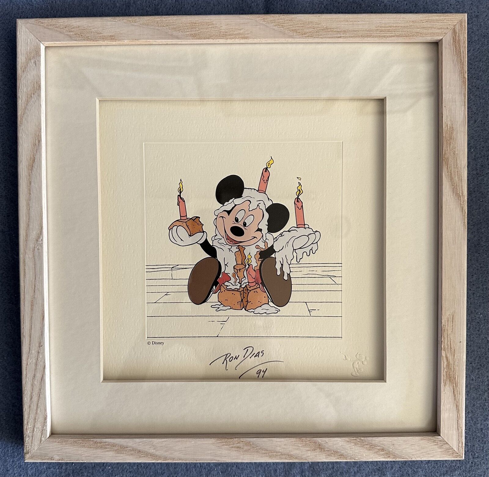 Disney Treasures MICKEY\'S BIRTHDAY PARTY 1942 Framed Print Signed by Artist