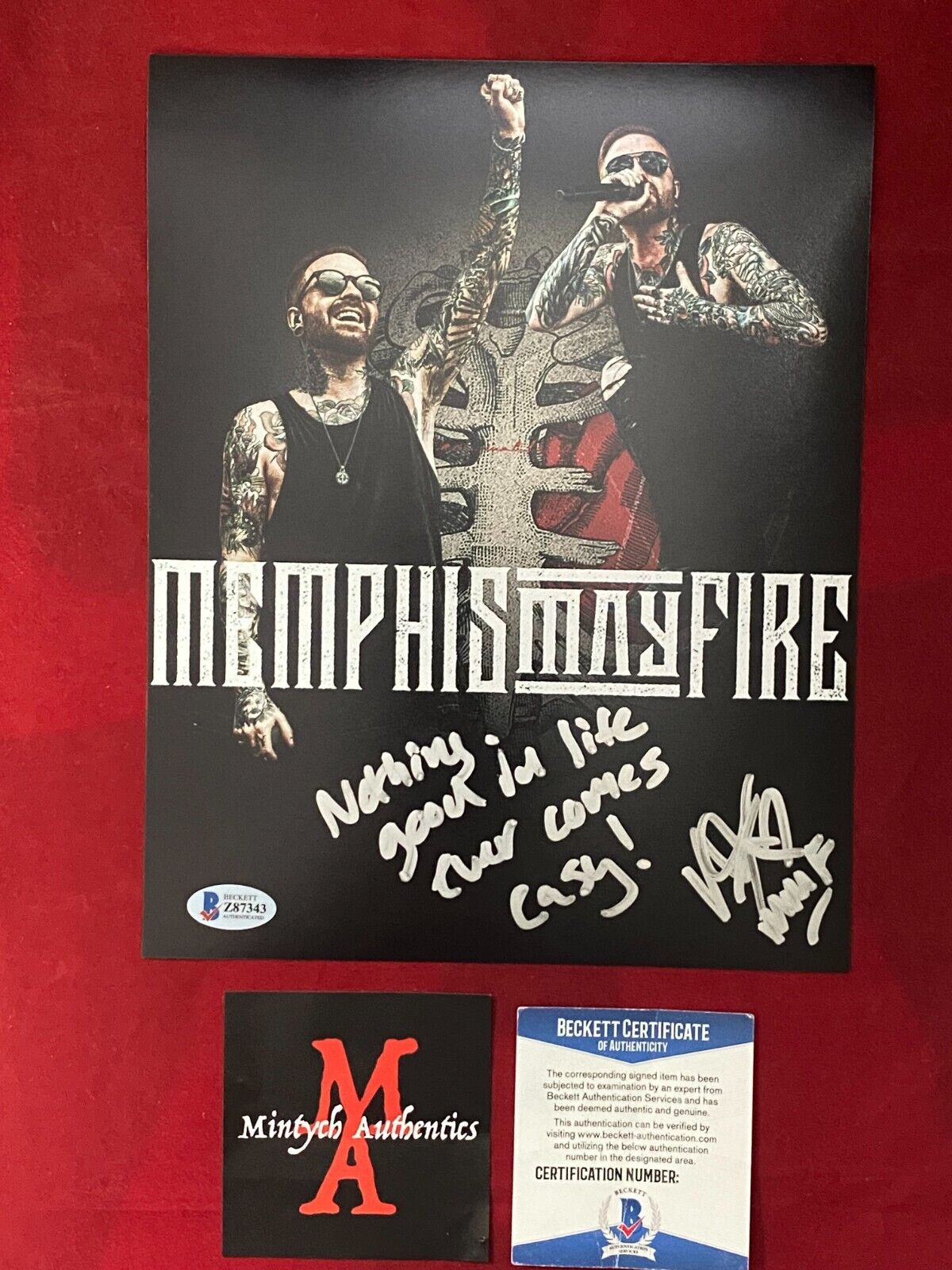 Matty Mullins Memphis May Fire signed 8x10 Photo Beckett COA Remade In Misery