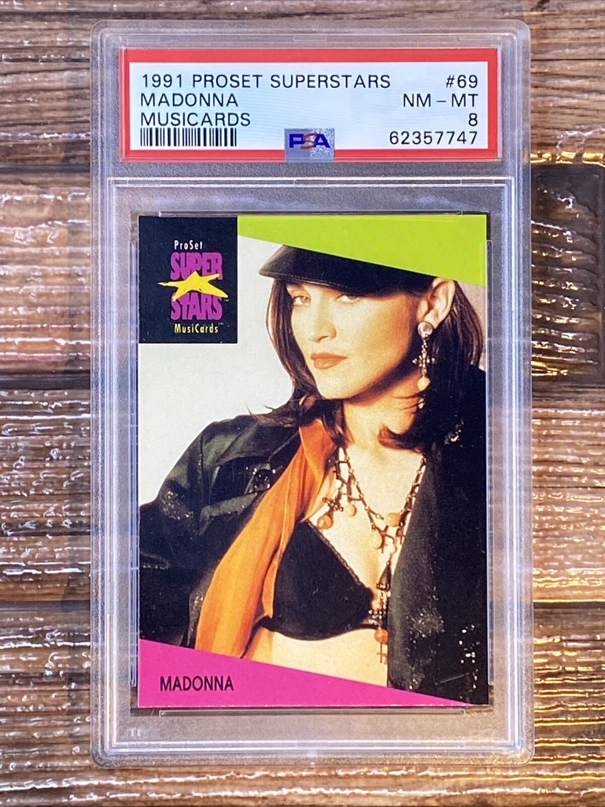 1991 Pro Set Super Stars Madonna Music Trading Card #69 PSA8