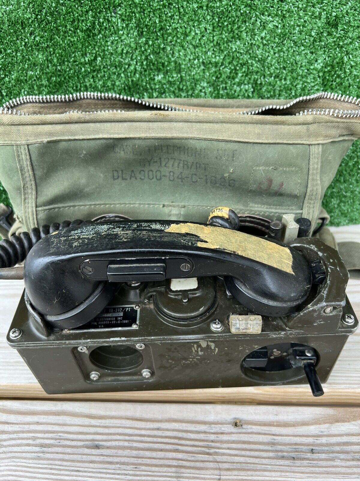 Vintage Vietnam Era TA-312/PT Field Military Telephone Set w/Case--Not Tested