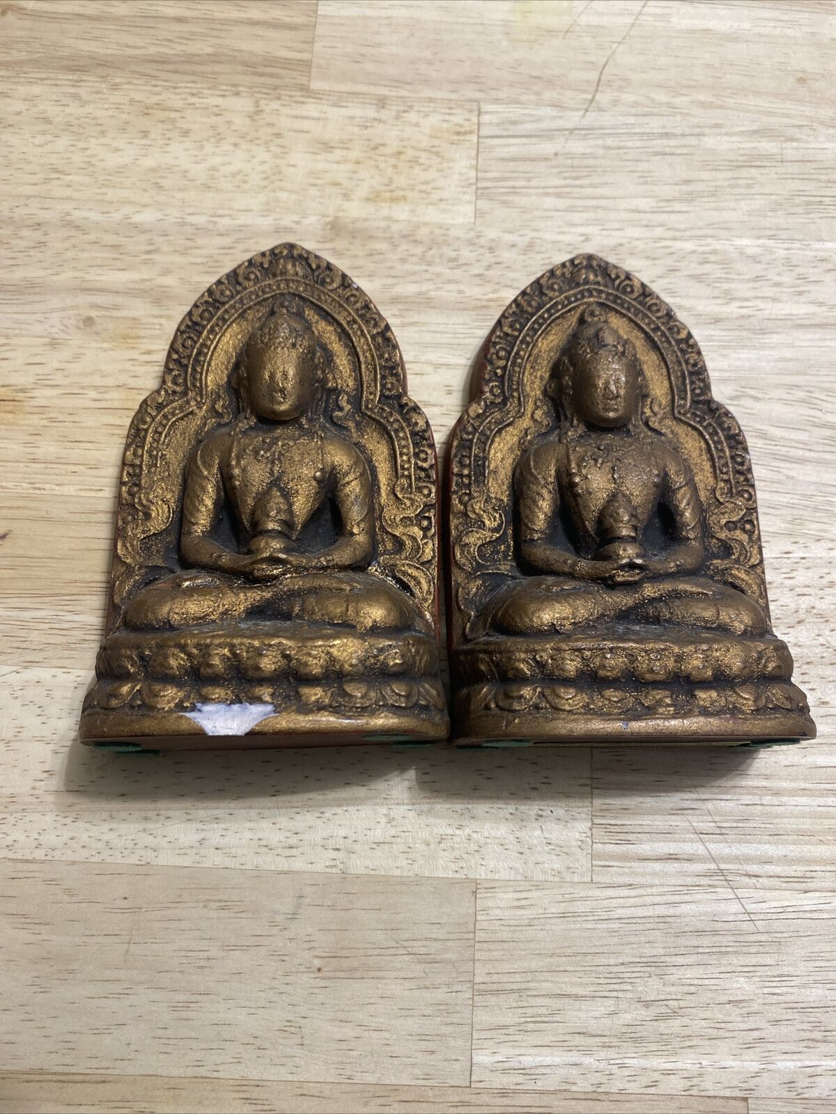 Vintage NY Amer Museum Of History Buddha Bookends by Alva Museum Replica 1962