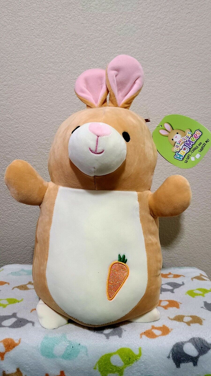 14” Rito The Brown Easter Bunny Rabbit Squishmallow Hug Mees Plush Toy 2021 for sale online