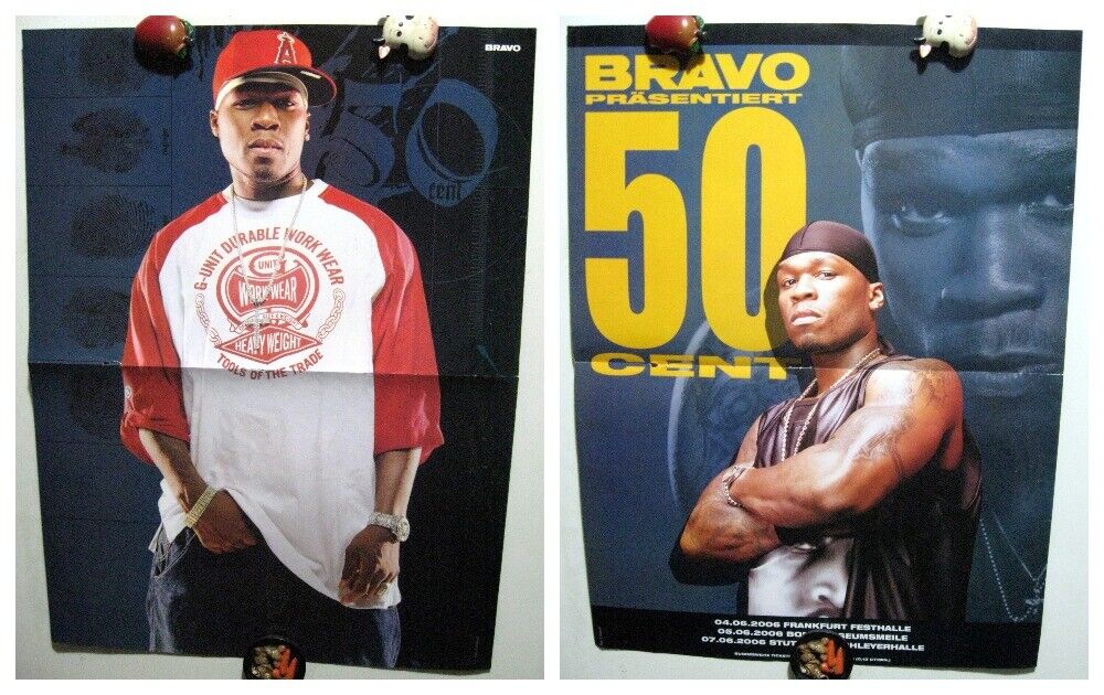 Curtis Jackson 50 Cent two-sided magazine poster A3 16x11