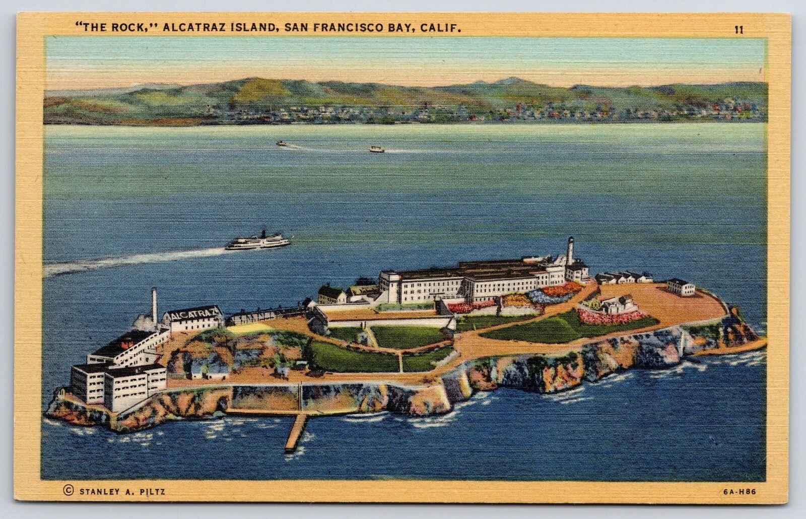 Vintage Postcard The Rock Alcatraz Island Offshore San Francisco Bay California