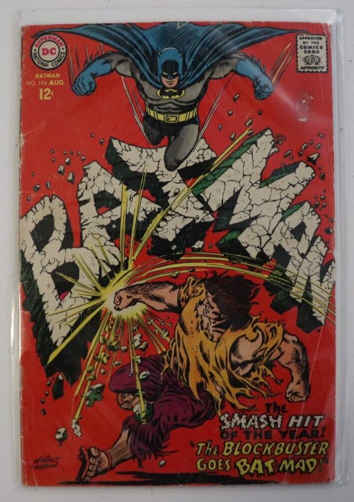 Batman #194 The Blockbuster Goes Bat-Mad DC Comics 1967