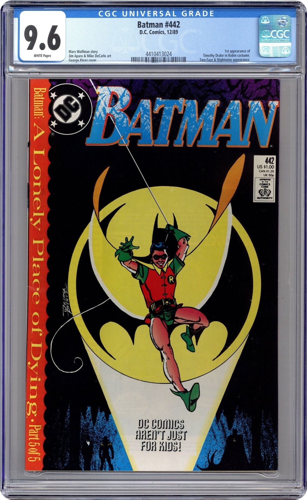 Batman #442D CGC 9.6 1989 4410413024 1st app. Tim Drake as Robin
