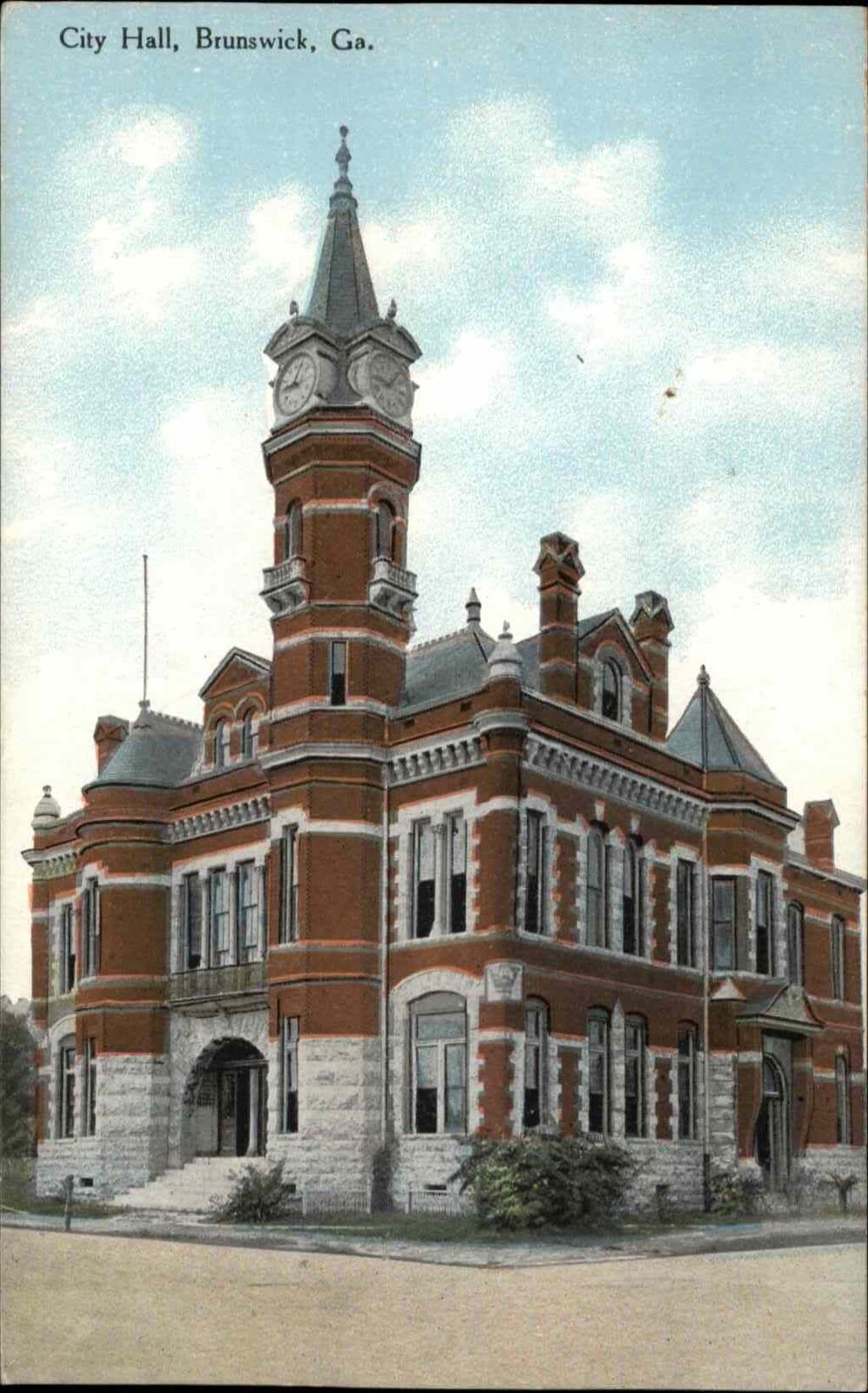 Brunswick Georgia GA City Hall c1910 Vintage Postcard