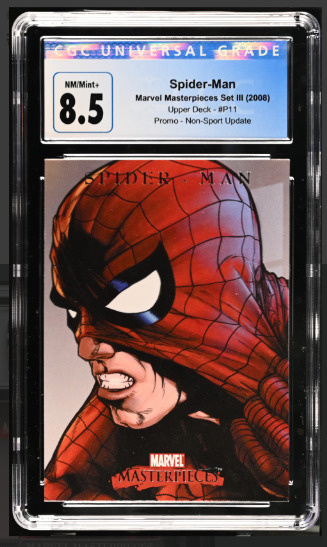 2008 UD Marvel Masterpieces PROMO Spider Man #P11, CGC Graded 8.5 Nm/Mint+