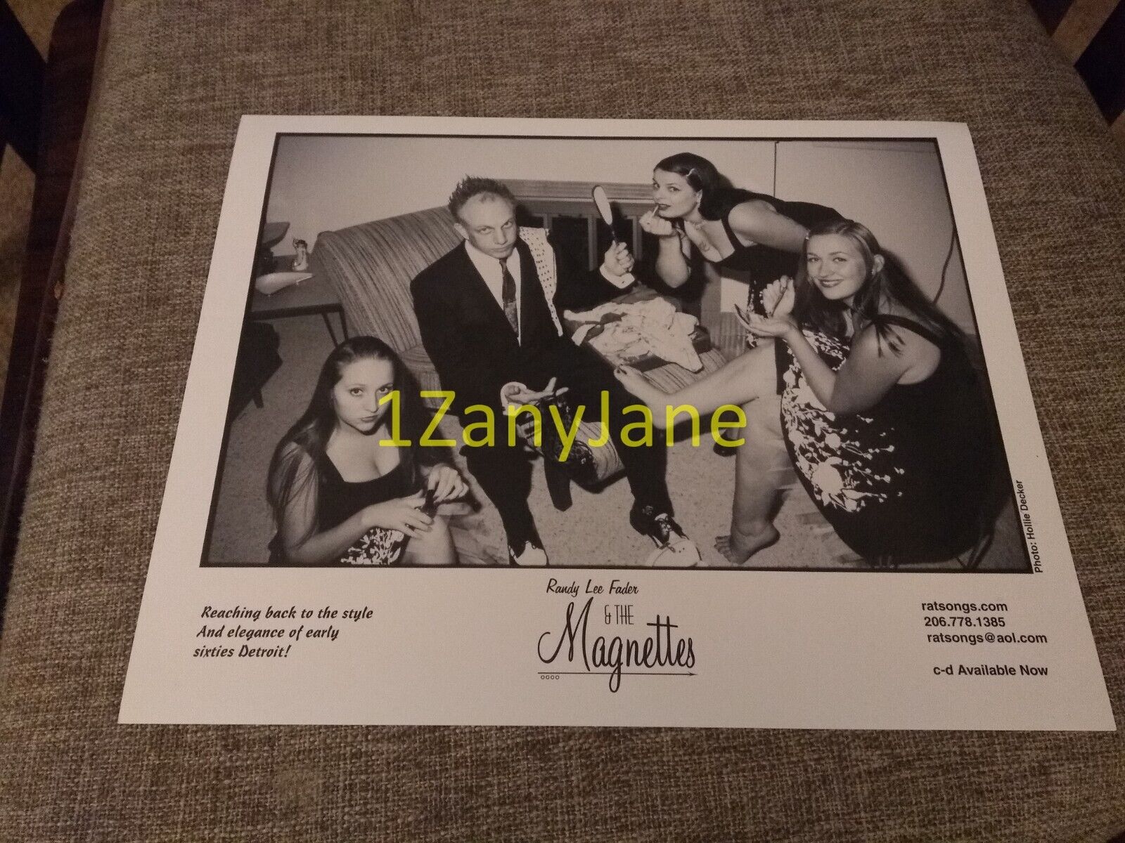 P486 Band 8x10 Press Photo PROMO MEDIA RANDY LEE FADER & THE MAGNETTES