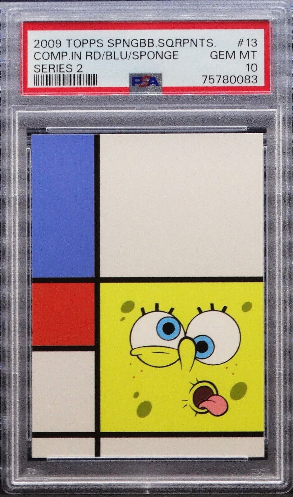 2009 Topps SpongeBob SquarePants Composition Red Blue And Sponge PSA 10 GEM MINT