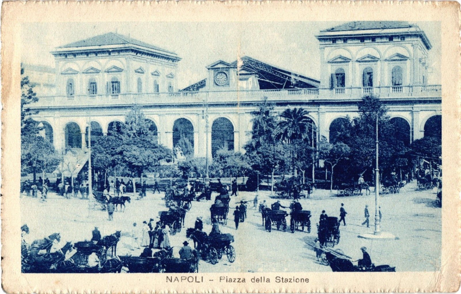 Railway Station Italy Napoli Centrale Built 1860s Torn Down 1960s Postcard