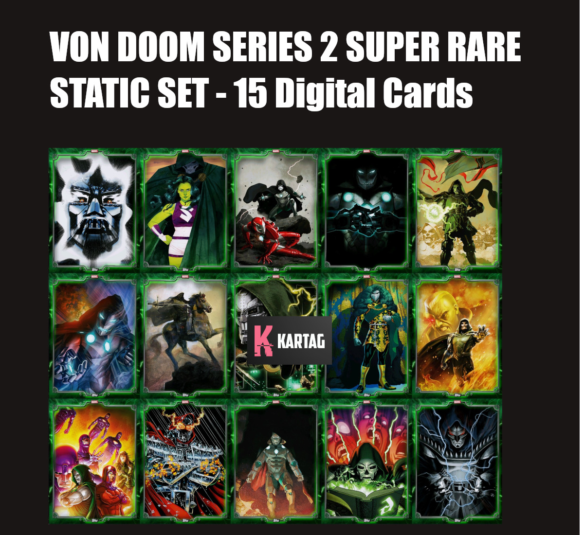 Topps Marvel Collect Victor Von Doom Series 2 Super Rare Static set Digital