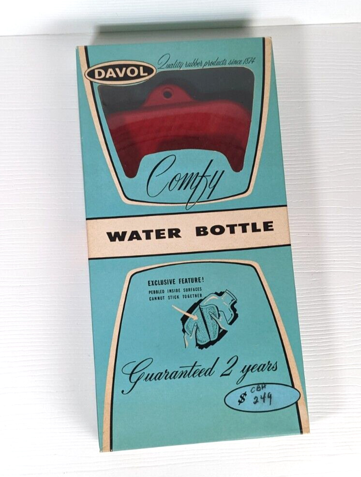 vintage 1940/50s Davol Rubber water bottle ice bag combo w/original box decor