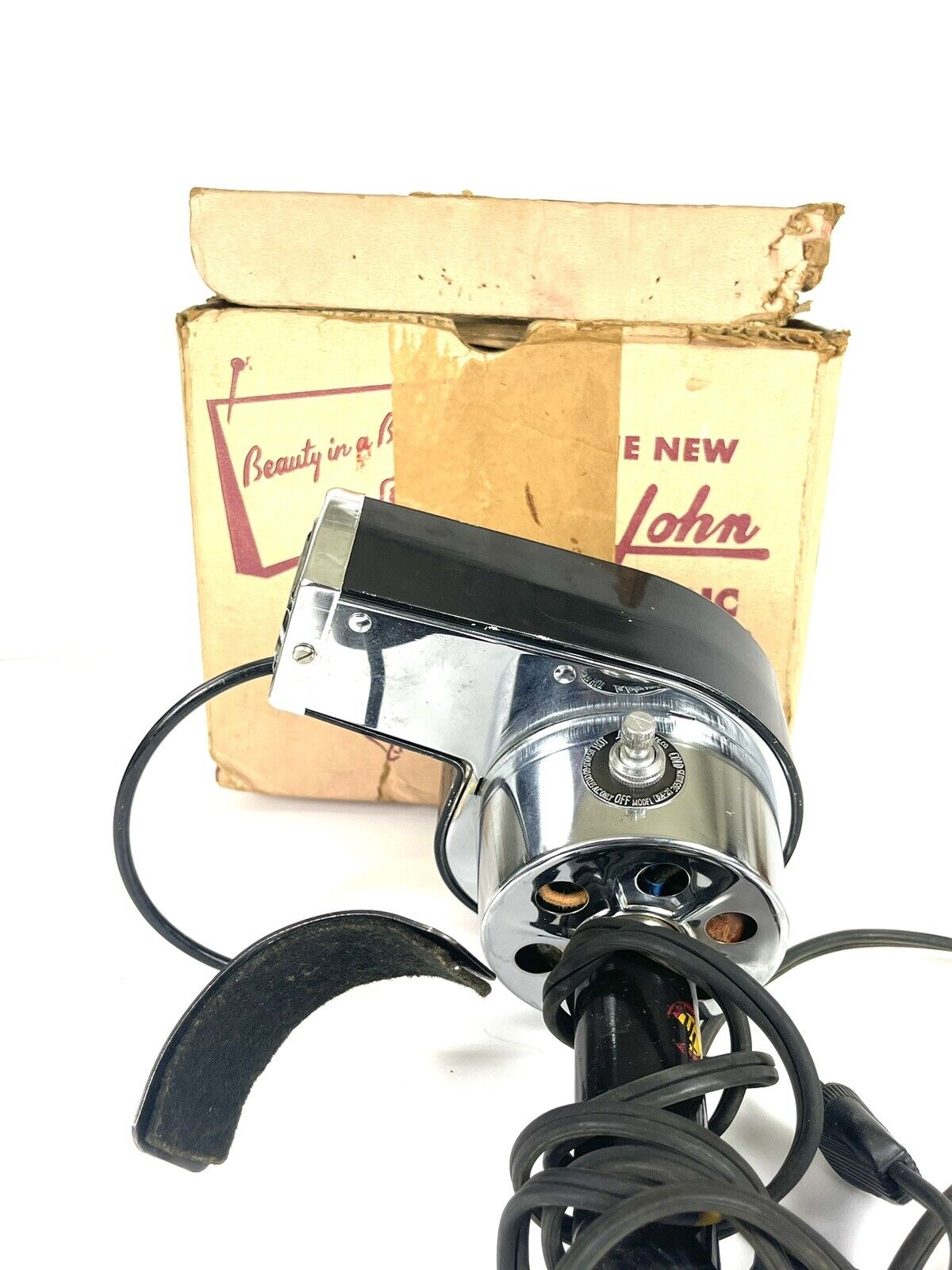 Vintage Mid Century 1950s Le John Heiress Electric Hair Dryer With Original Box