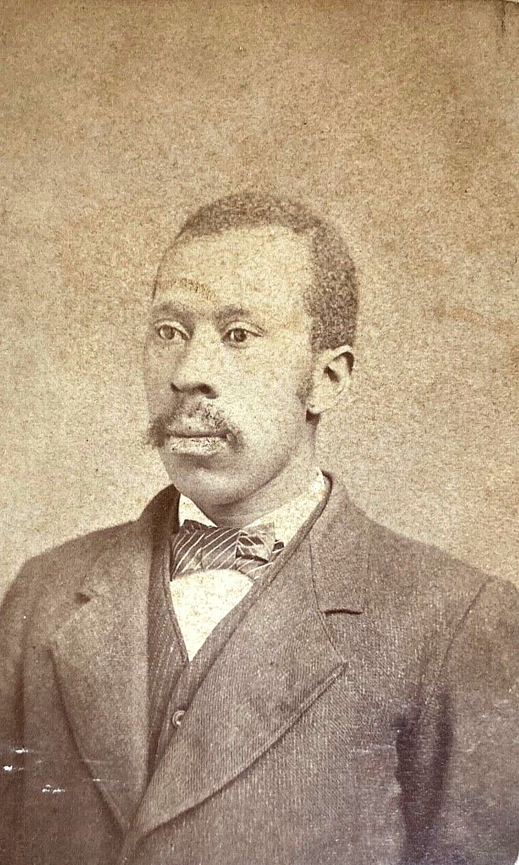 ORIGINAL HANDSOME AFRICAN AMERICAN MAN LIKELY BORN AS A SLAVE CDV PHOTO c1874