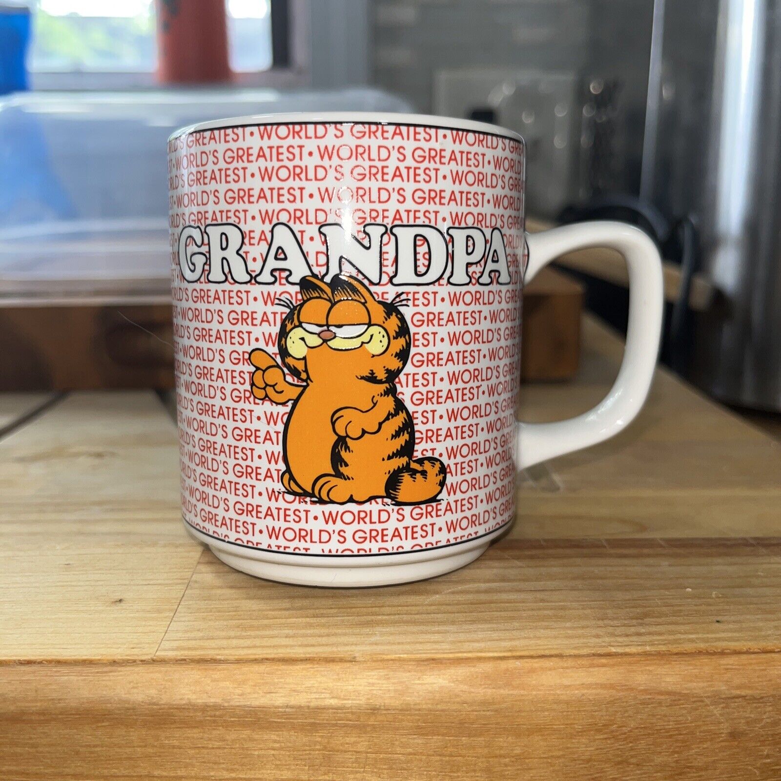 Vintage Garfield Worlds Greatest Grandpa Coffee Cup Mug Jim Davis 1978 Enesco