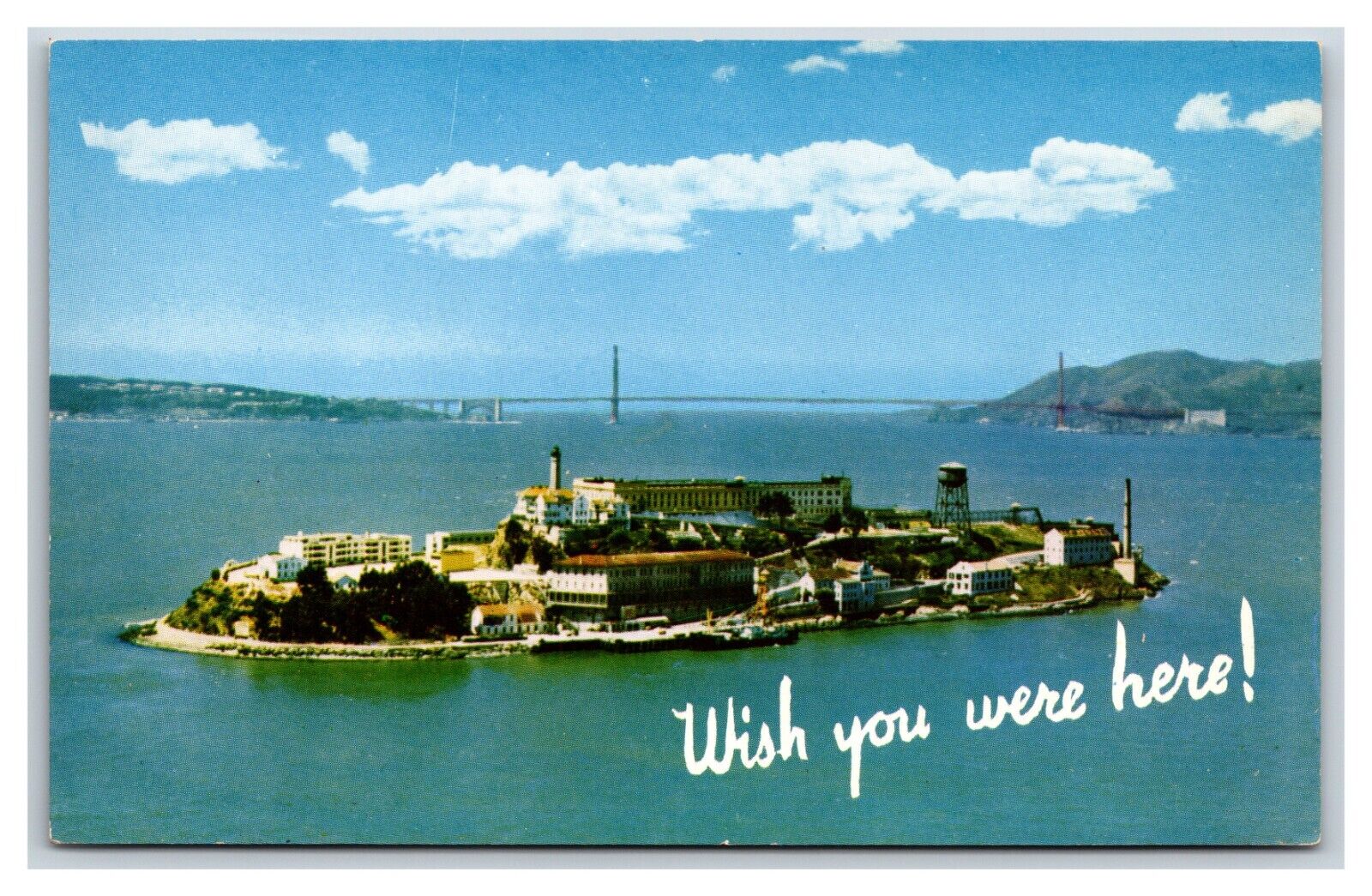 Wish You Were Here Alcatraz San Francisco California CA UNP Chrome Postcard F21