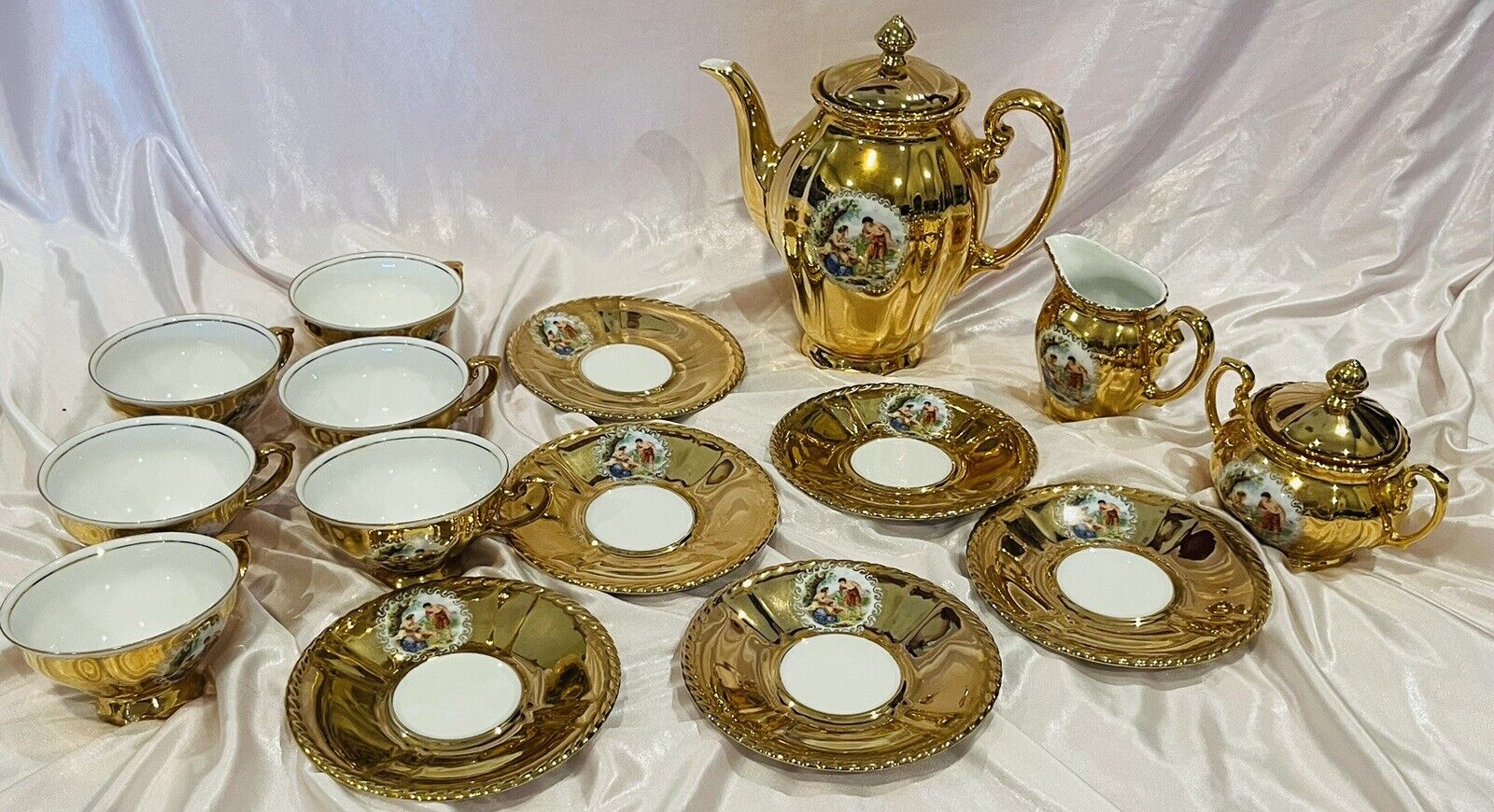 Vintage Gold Tea Set bavarian Porcelain From germany