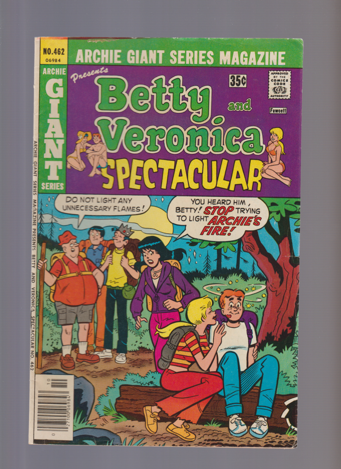 ARCHIE GIANT SERIES #462 (1977) CLASSIC BETTY AND VERONICA ARCHIES FIRE COVER