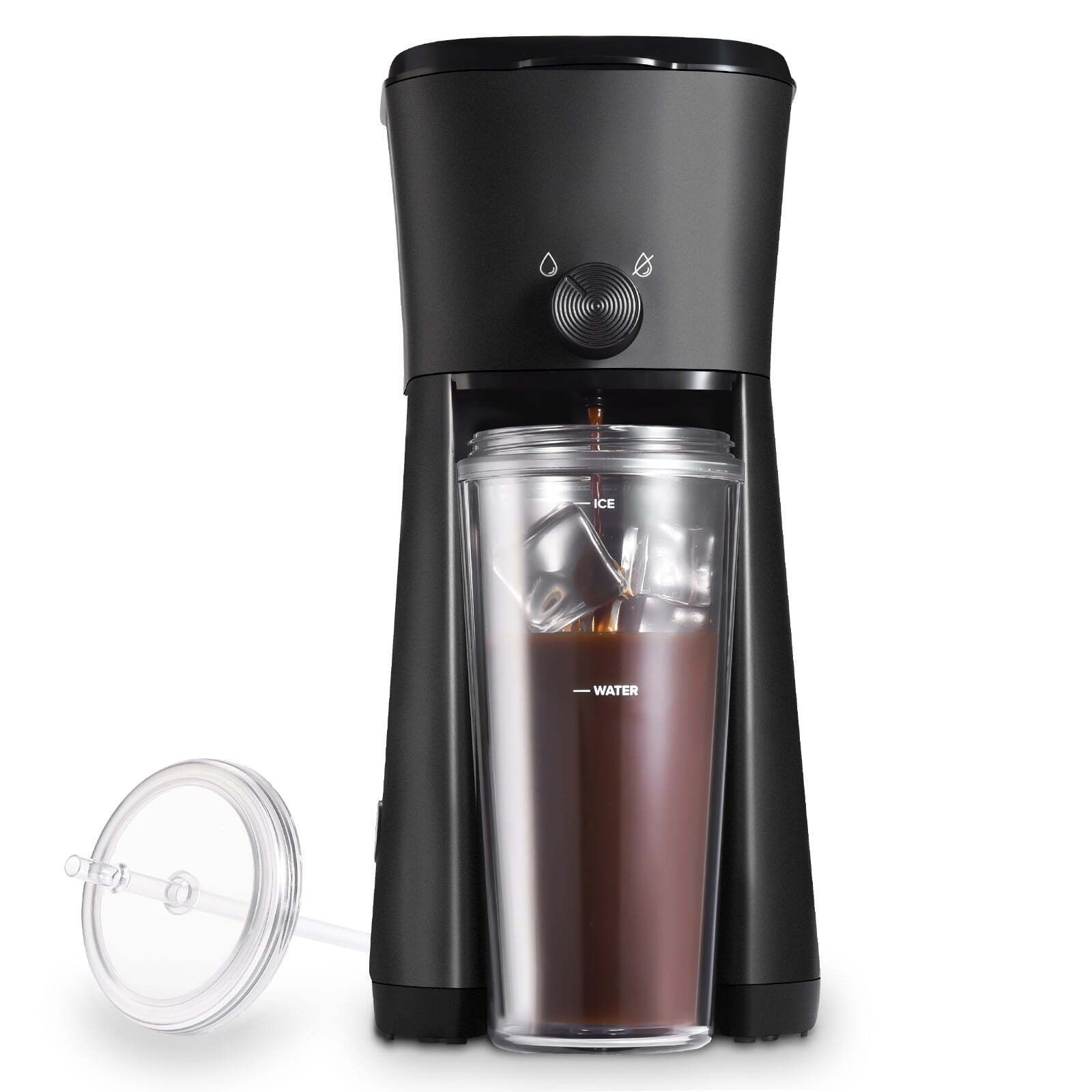 Countertop Iced Coffee Maker with 20 Fl Oz Reusable Tumbler and Filter, Black US