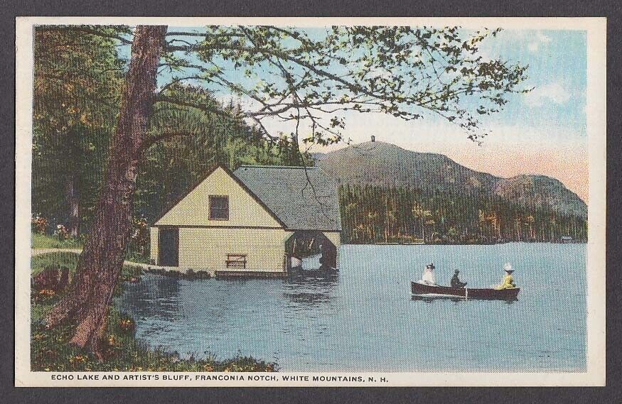 Echo Lake & Artist\'s Bluff Franconia Notch White Mountains NH postcard 1910s