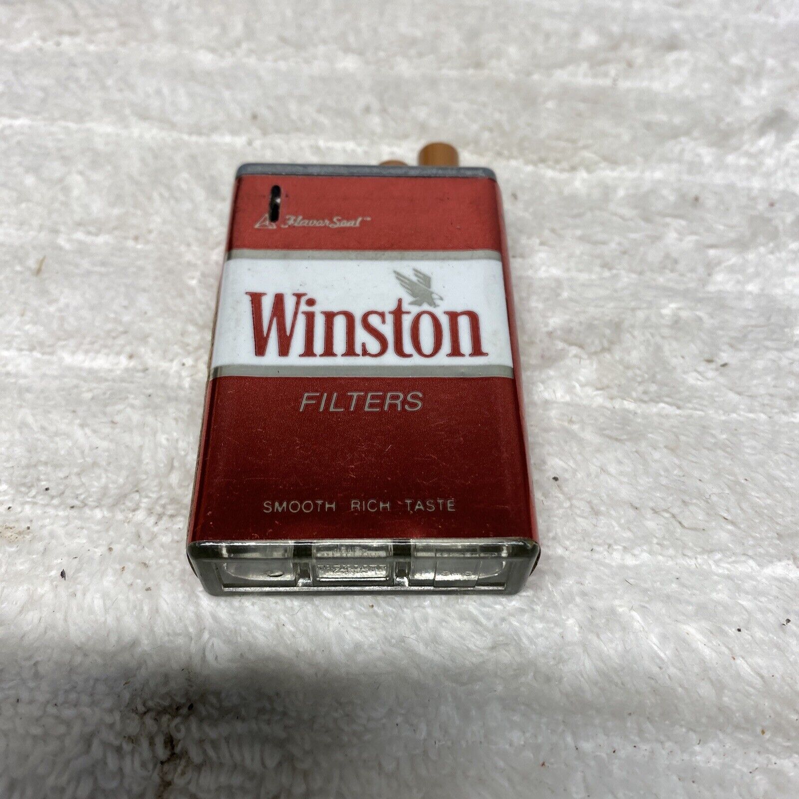 Vtg Winston Filters Cigarette Lighter Butane Advertising 1980\'s 