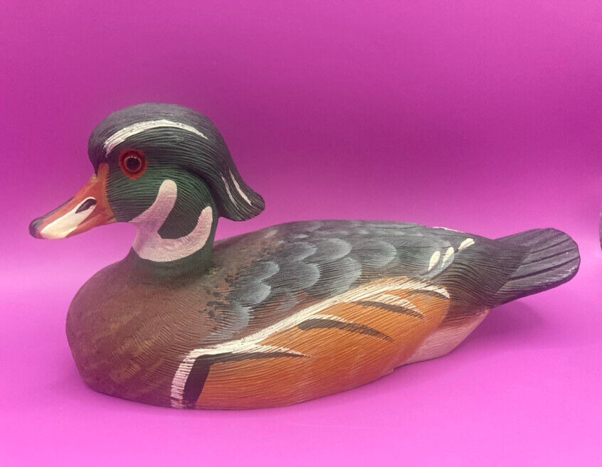 Vintage B. Stegenga  Signed Mallard Wood Duck Drake Handcrafted 1987
