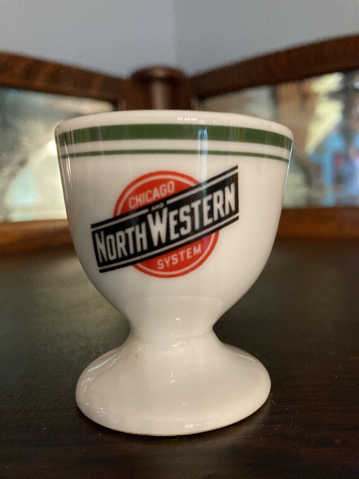 Vintage Chicago & North Western System Railway Porcelain Egg Cup, As Is
