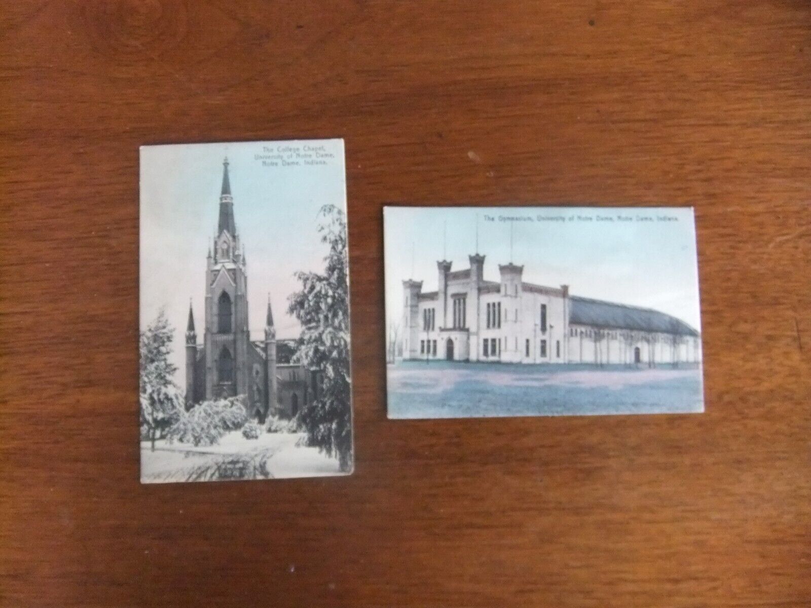 2 Vintage Postcard Notre Dame College Chaple & Gymnasium Post Card Rotograph