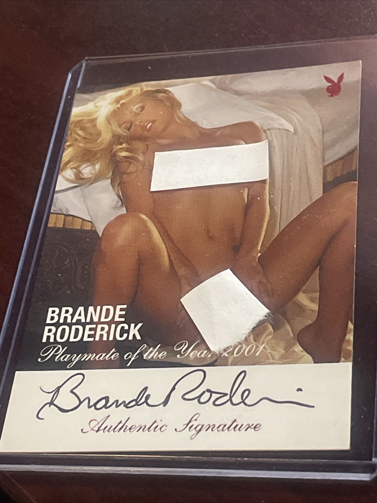 Brande Roderick Signed 2001 Playboy Playmate of The Year Trading Card Red Foil