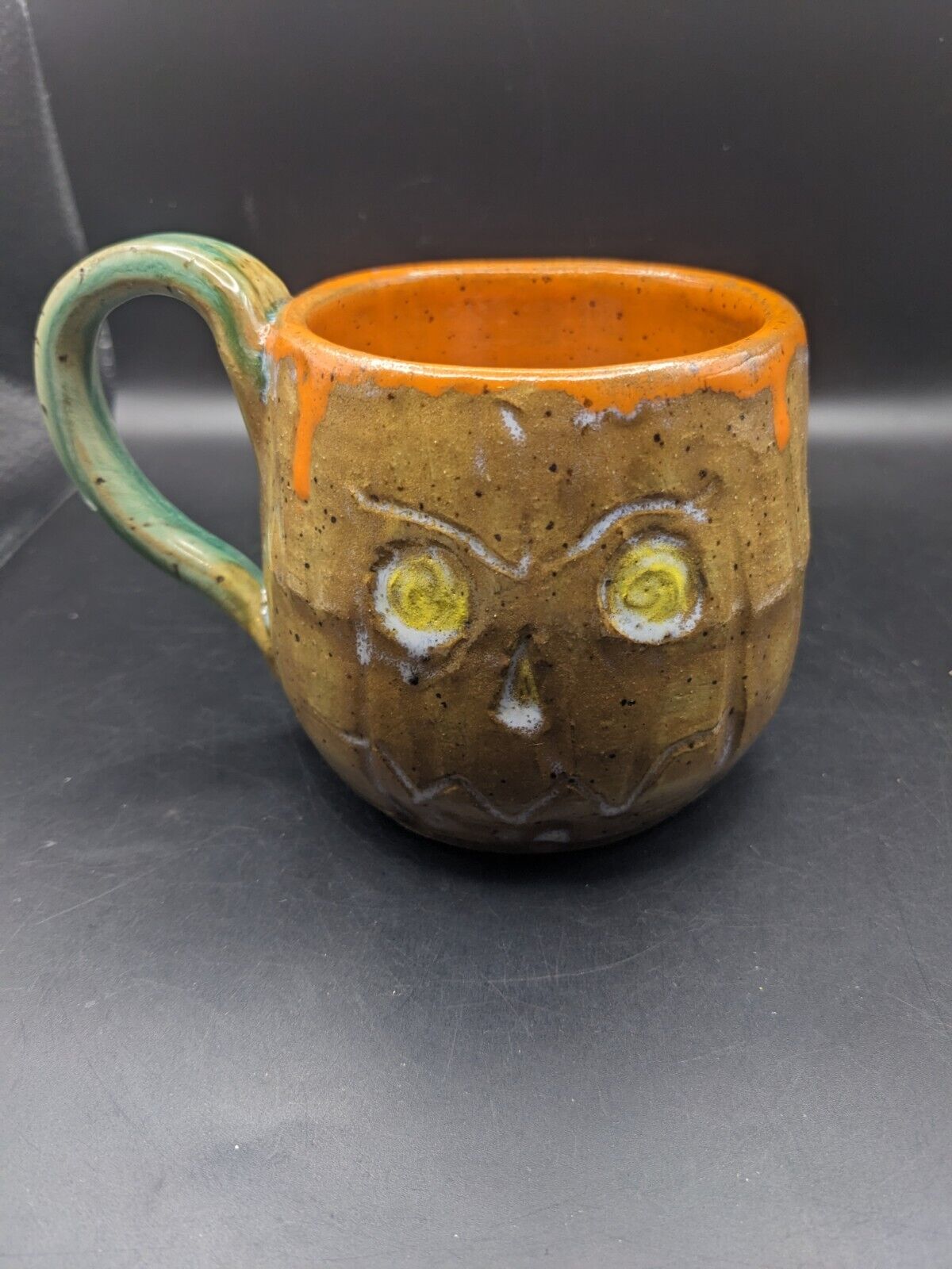Handmade Artist Signed Jack-o\'-lantern Coffee Mug