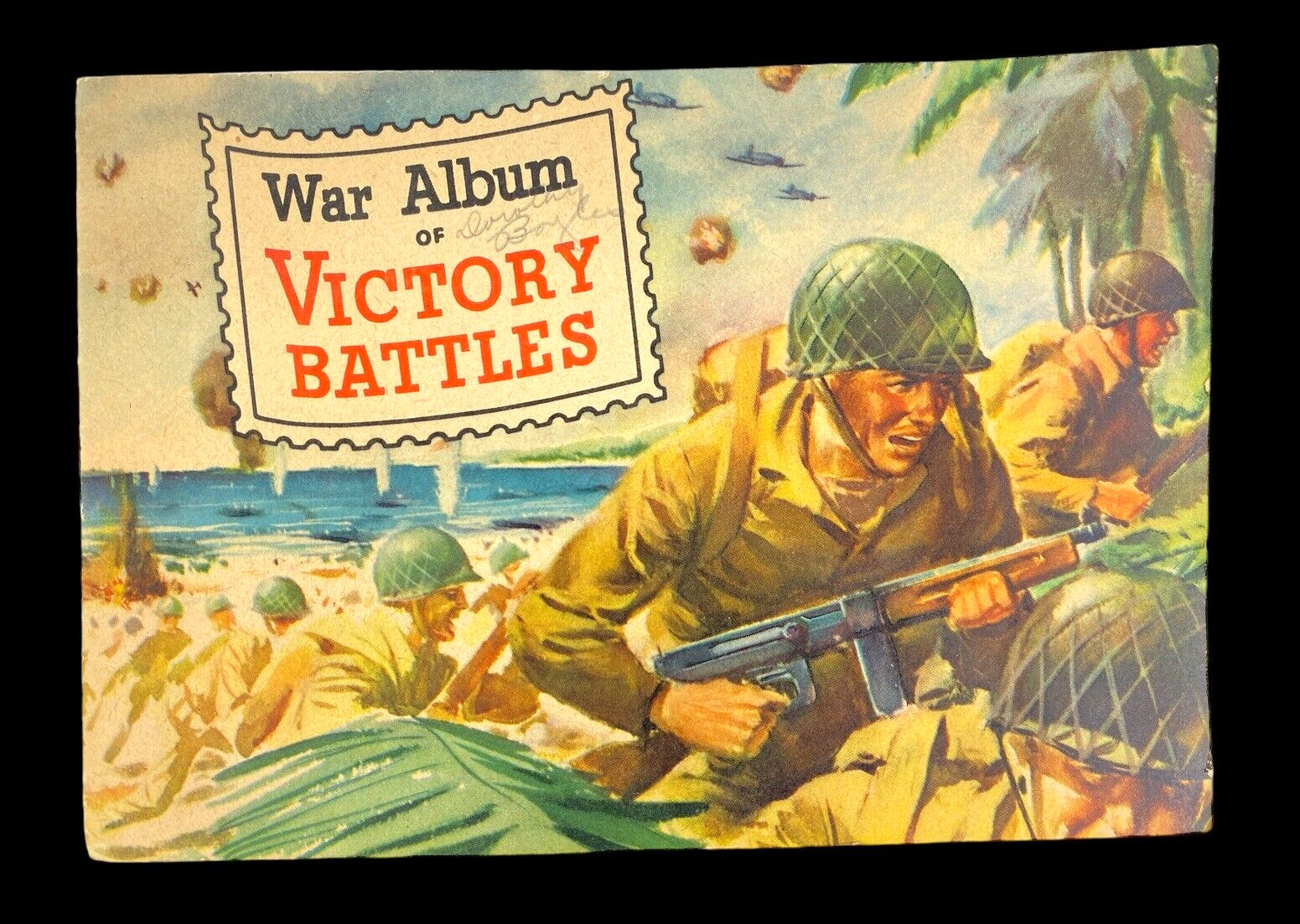 WWII Militaria 1945 General Mills War Album Victory Battles 20 Stamps Complete