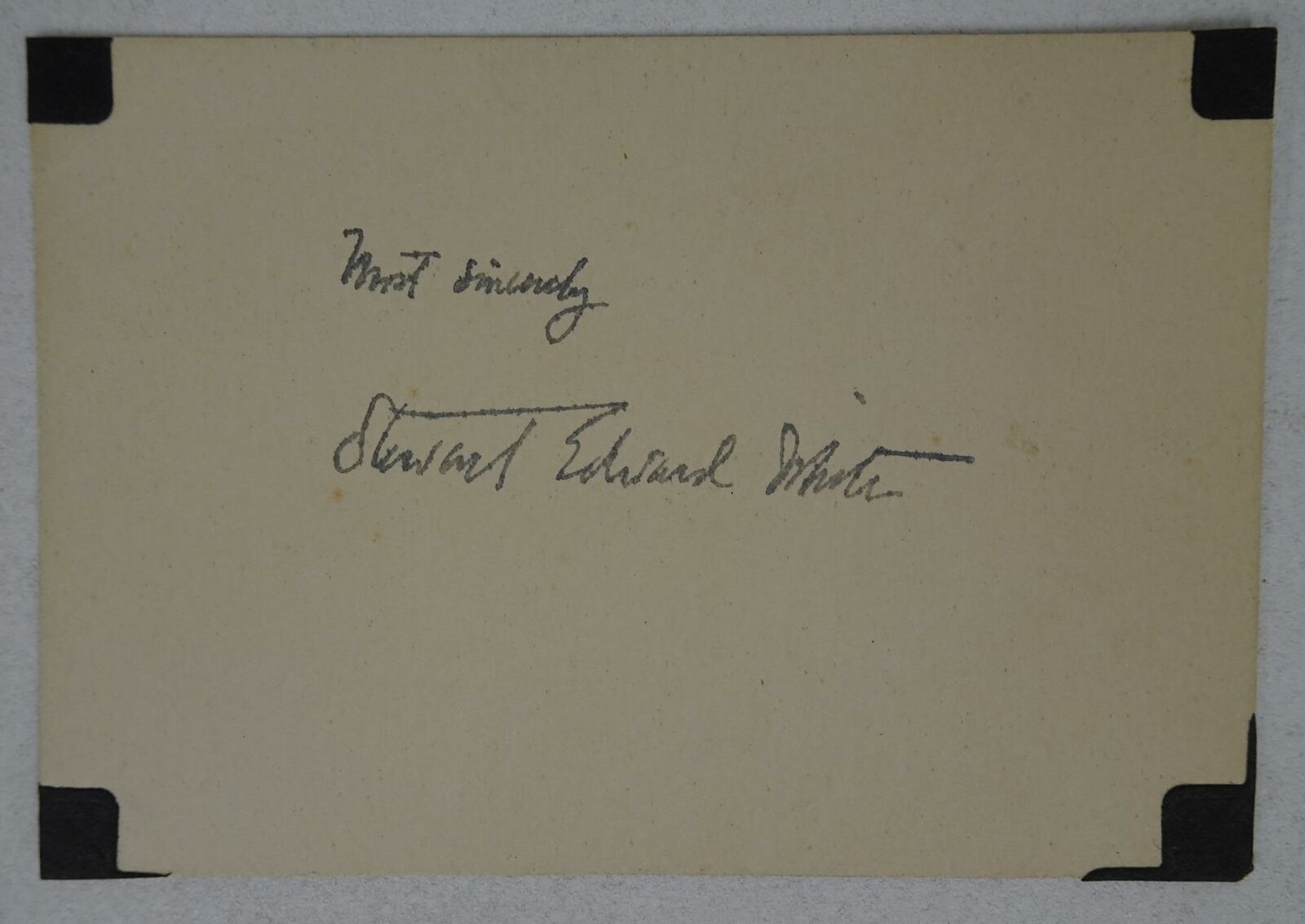 Stewart Edward White Clipped Autograph Author Outdoorsman Lumberjack Adventurer