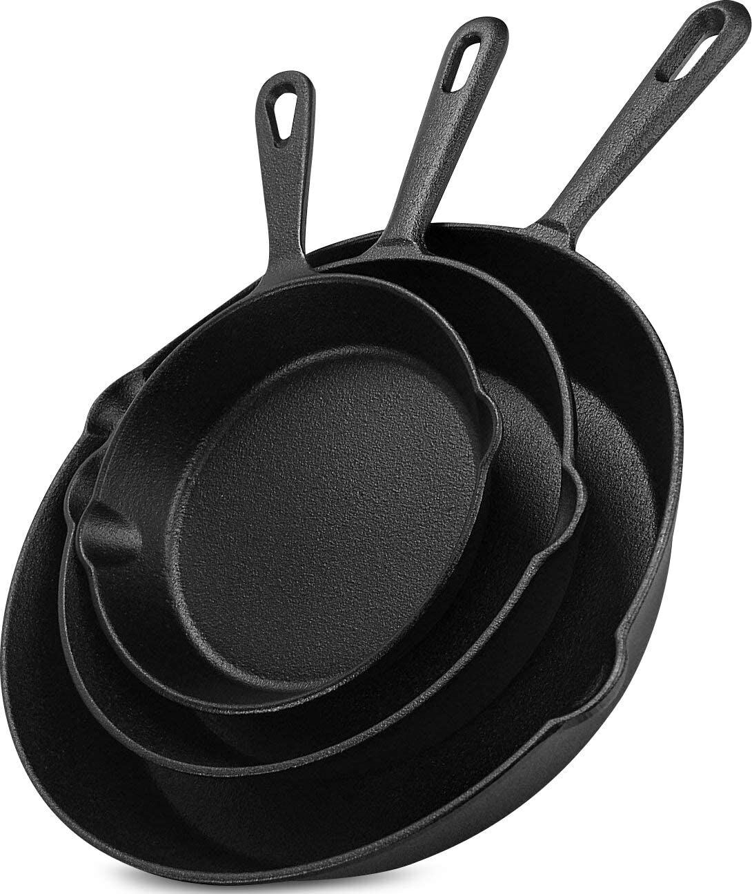 Utopia Kitchen Pre-Seasoned Cast Iron Skillet Set 3-Piece - 6 , 8 and 10 Inches