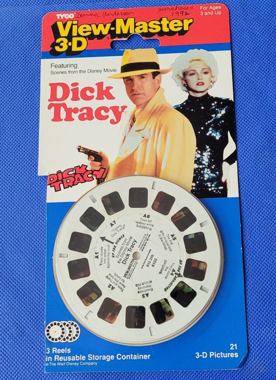 Disney Movie Dick Tracy Warren Beatty Madonna view-master 3 Reels blister Pack