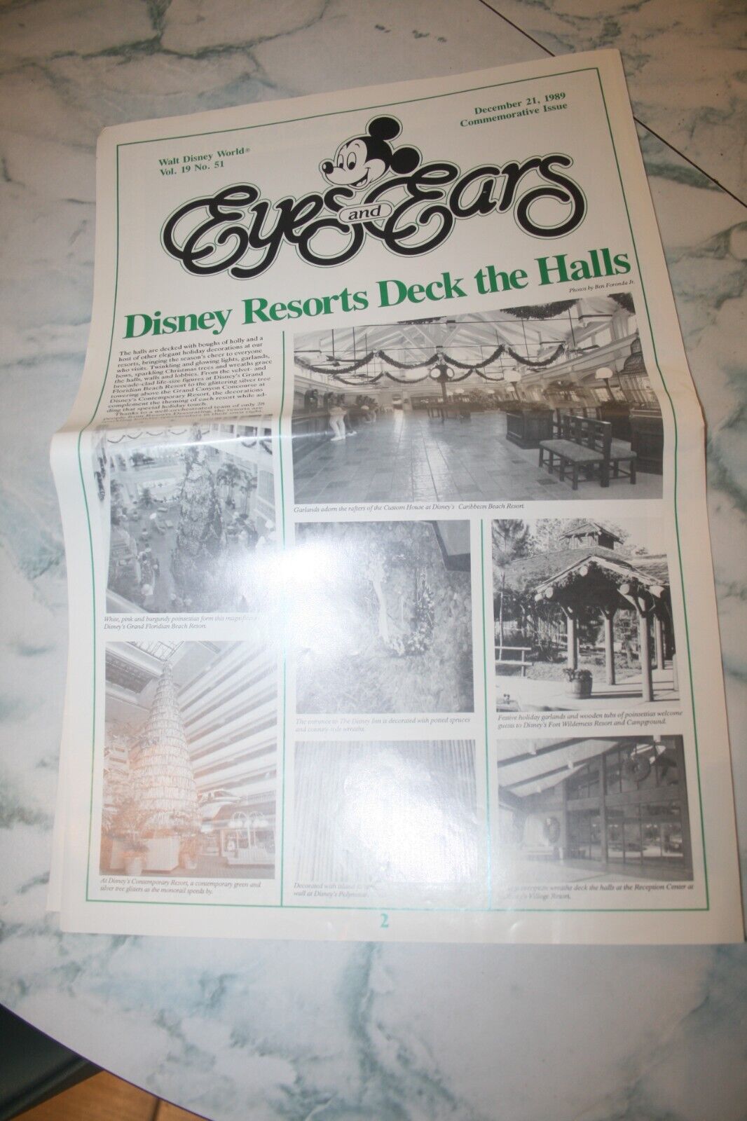 Vintage WDW Eyes and Ears Cast Exclusive Newsletter Dec. 21, 1989