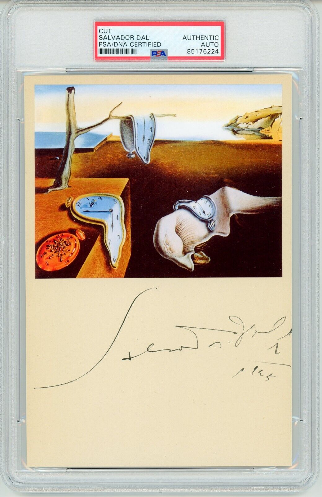Salvador Dali ~ Signed Autographed The Persistence of Memory ~ PSA DNA Encased