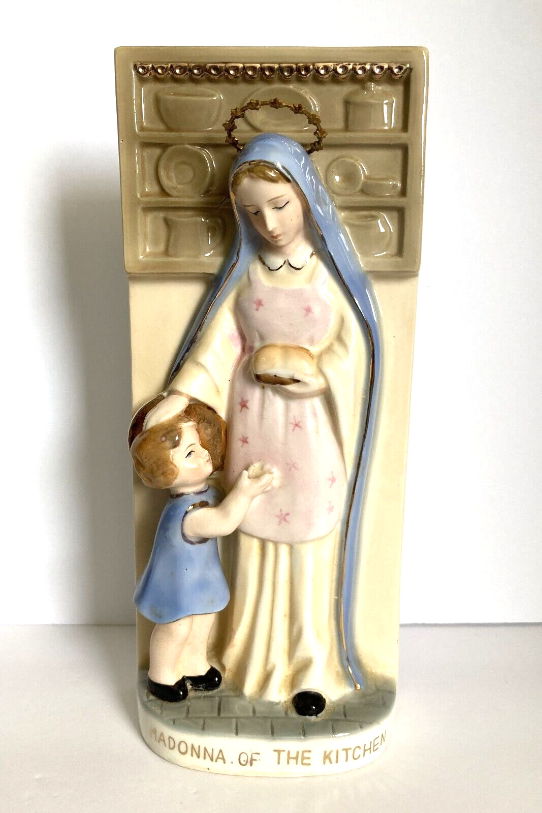 Madonna of the Kitchen Wall Plaque / Figurine - Vintage 1950’s-60’s Ceramic