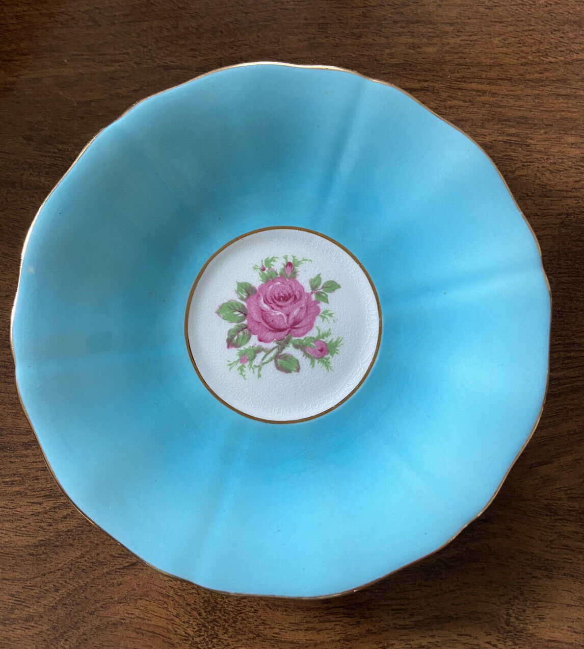 vintage Adderly fine bone china saucer  England Blue Floral