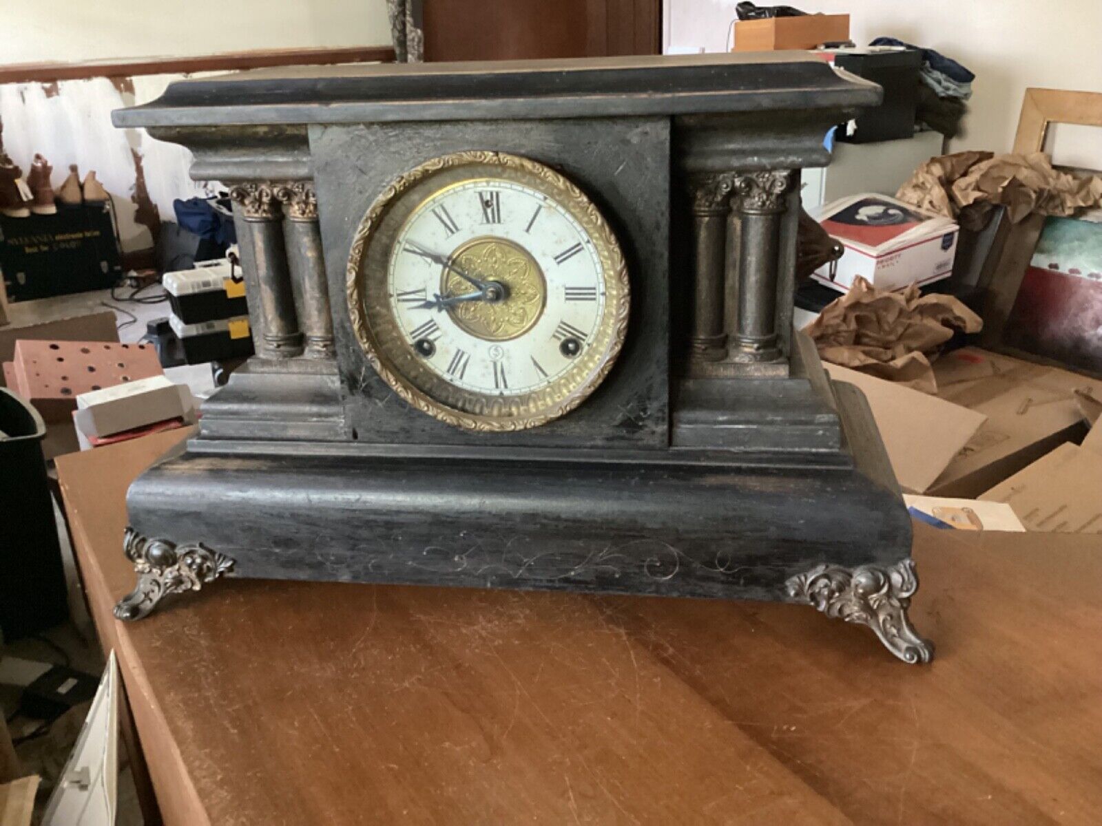 E.J. Swigart Mantel Clock Antique Working Late 1800’s
