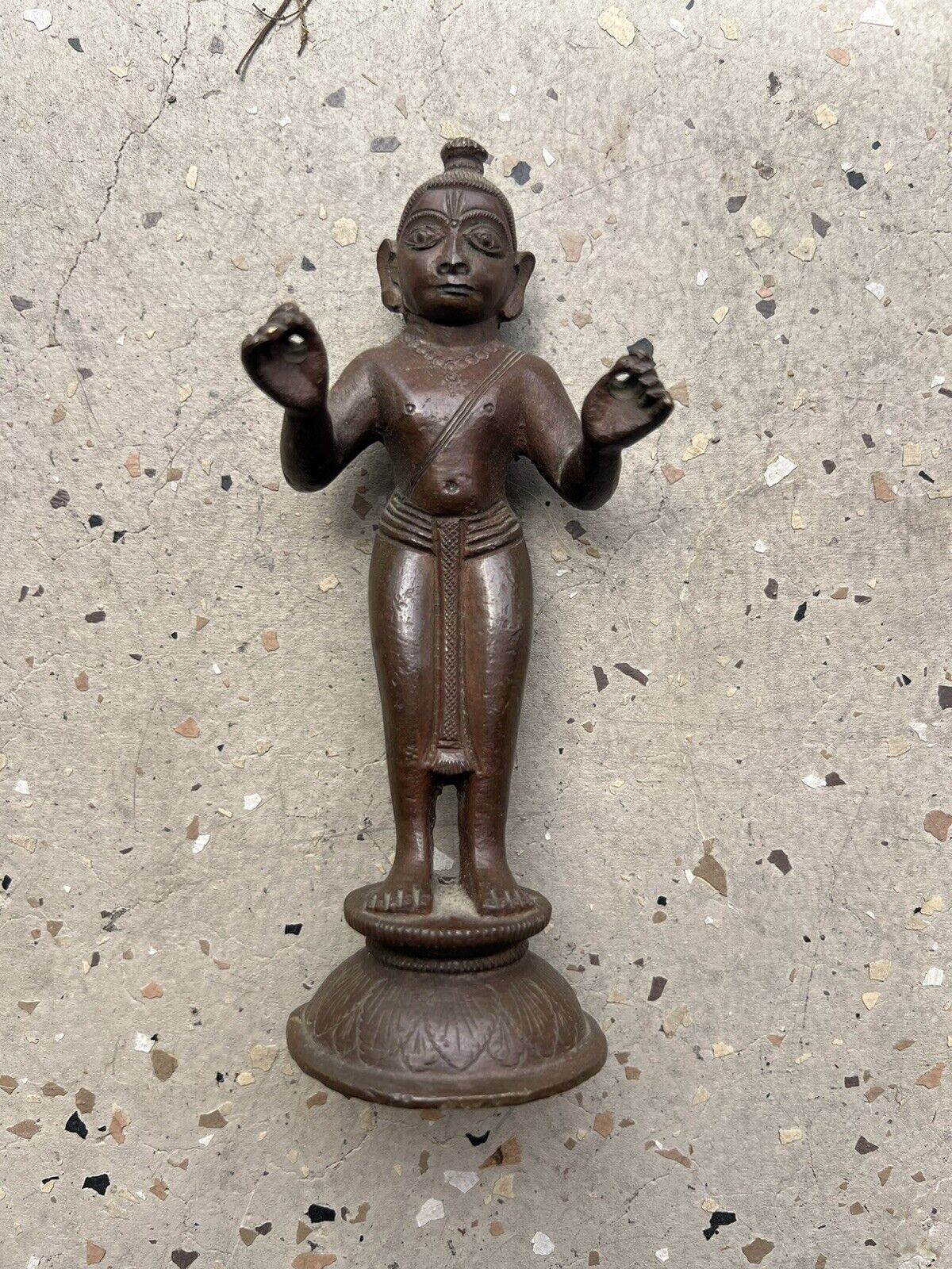 Antique 19th Century Bronze Sculpture of Radha, Hindu Mythology, 6” Tall