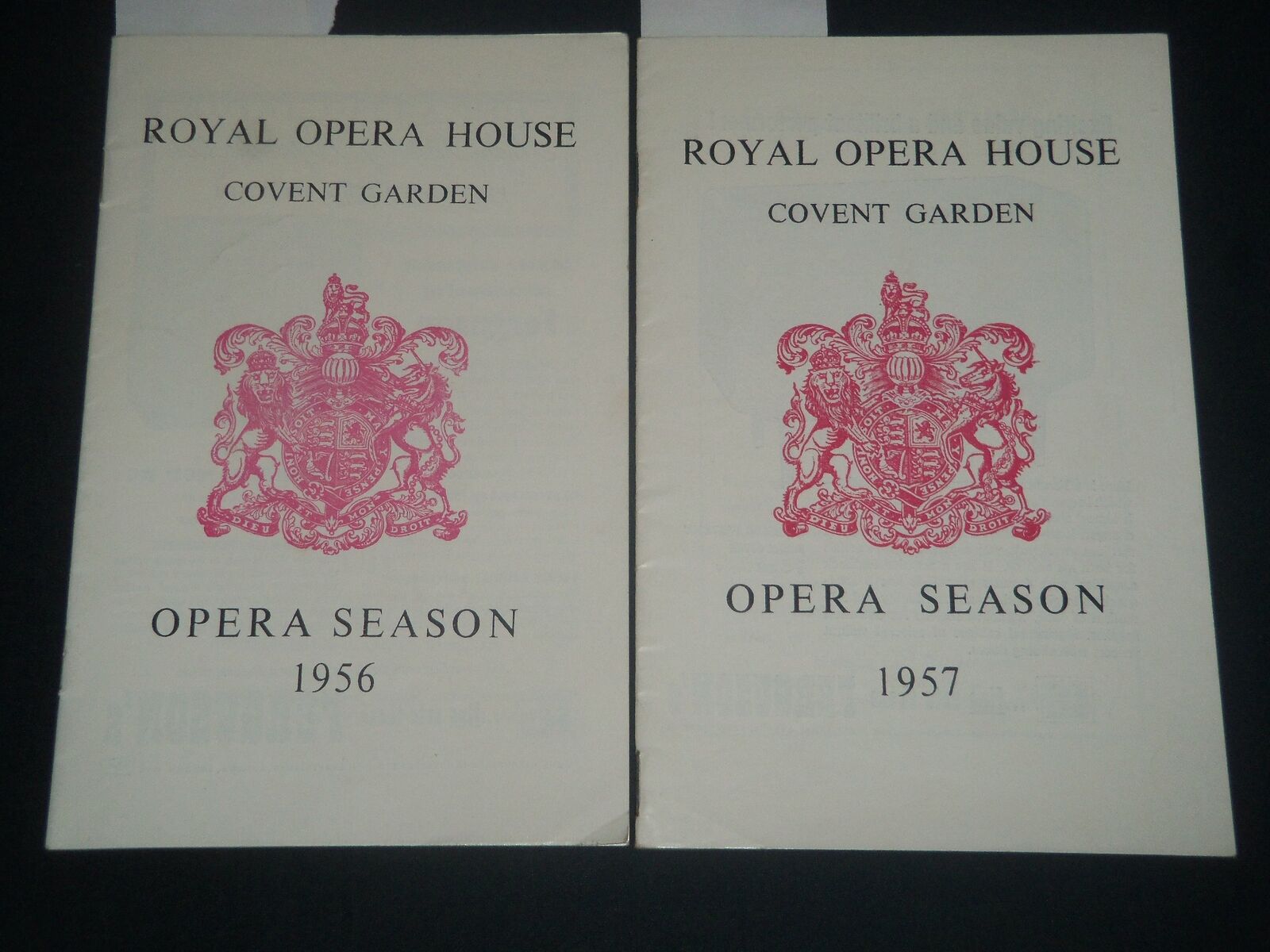 1956-1957 ROYAL OPERA HOUSE COVENT GARDEN PROGRAM LOT OF 2 - J 4272