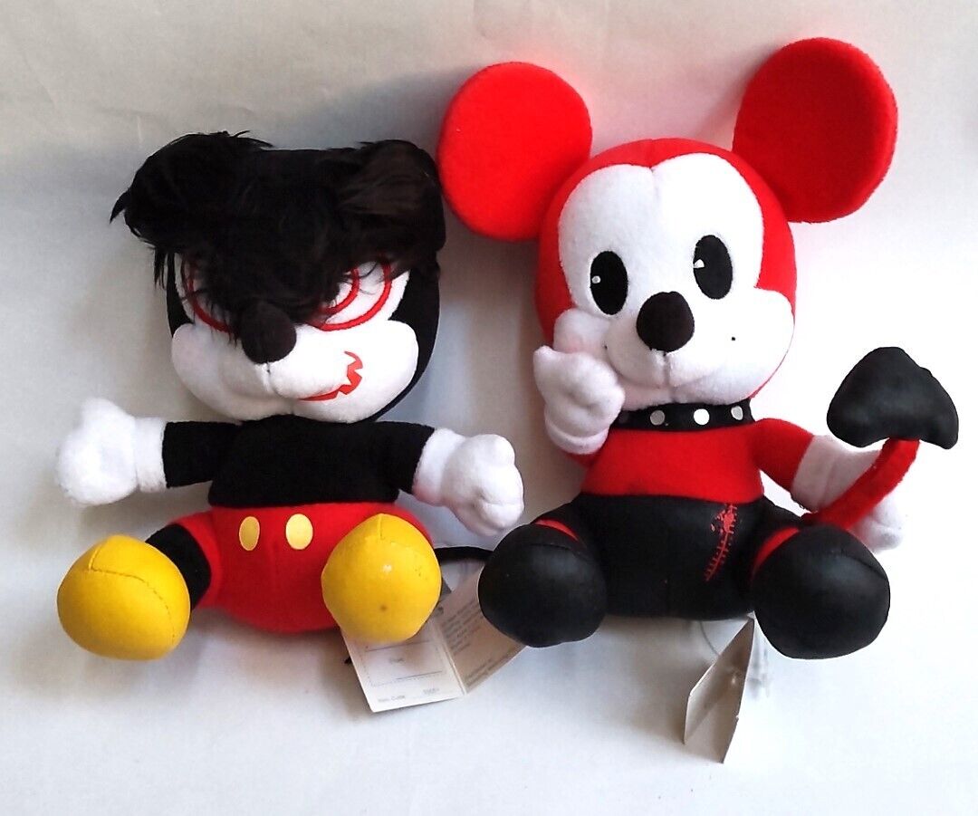 VINTAGE Super Very Rare Disney Baby Devil Mickey Mouse 2 plush  Doll Japan