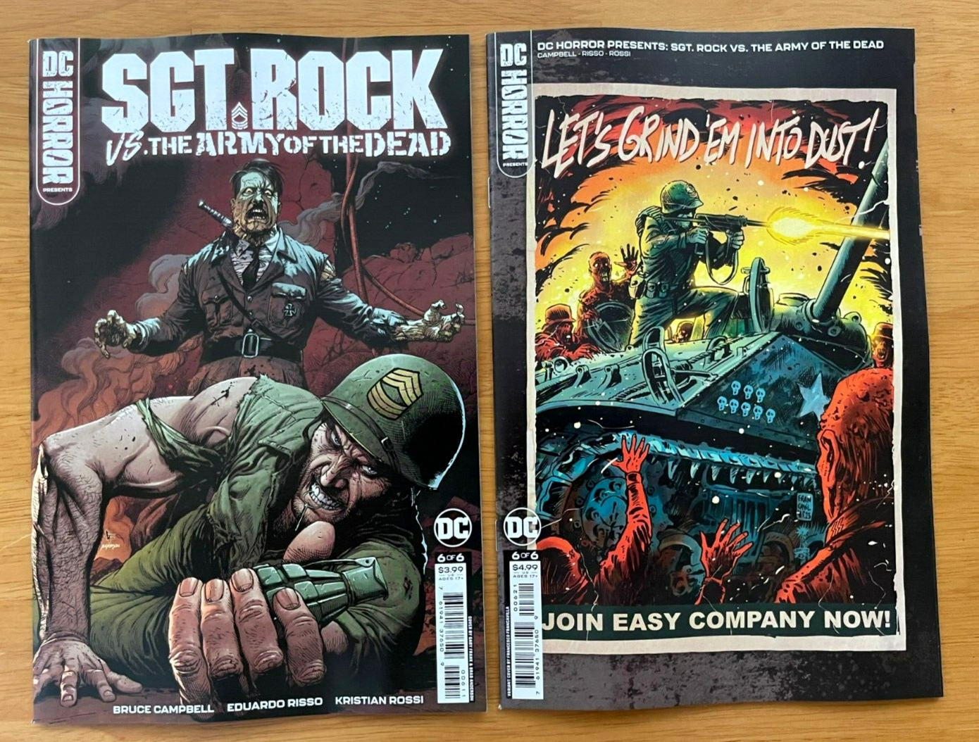 DC HORROR PRESENTS SGT ROCK VS THE ARMY OF THE DEAD 6 Main + Variant NM