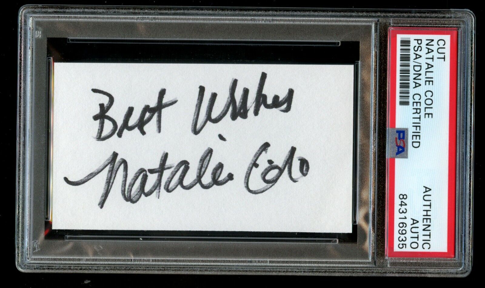 Natalie Cole signed autograph auto 2x3.5 cut Singer & Actress PSA Slabbed