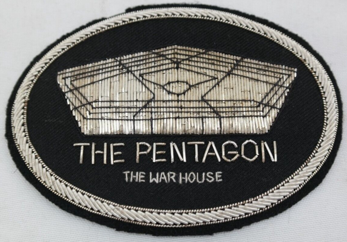 The Pentagon The War House Bullion Patch Silver & Black   AL