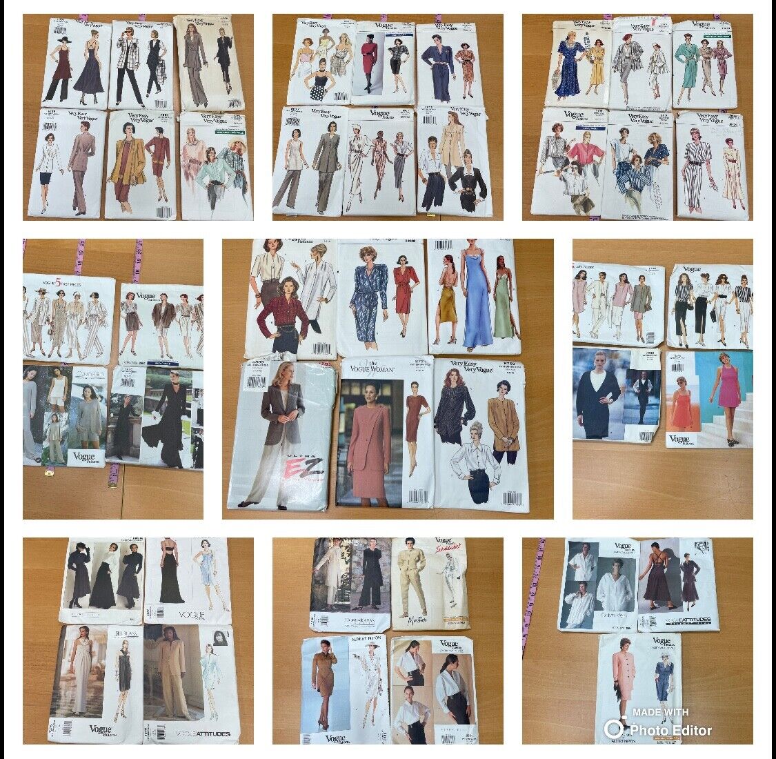 Lot of 43 Vintage Sewing Patterns Very Easy Very Vogue Vera Wang  Bill Blass
